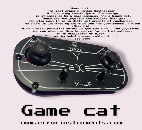 Game Cat Synth - экспериментальный 8-битный синтезатор с джойстиками от Error Instruments