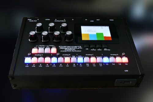 Gotharman’s Spazedrum - аналоговый синтезатор ударных теперь в черном цвете с новыми фильтрами и сенсорным экраном