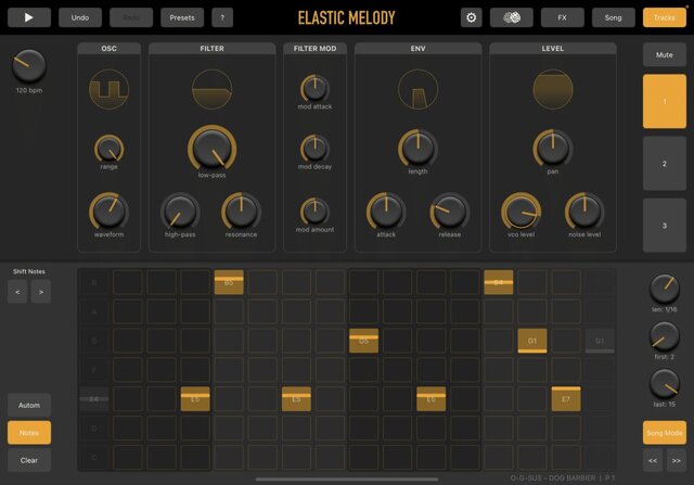 Elastic Melody - новое приложение секвенсированного синтезатора AUv3 для iOS