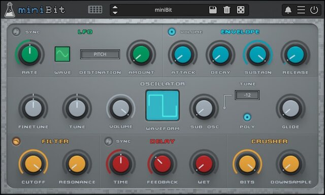 AudioThing MiniBit - 8-битный синтезатор, теперь доступен для iOS и Linux