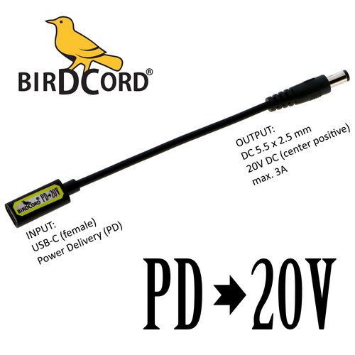 Songbird FX Birdcord PD - новые преобразователи питания USB-C в постоянный ток