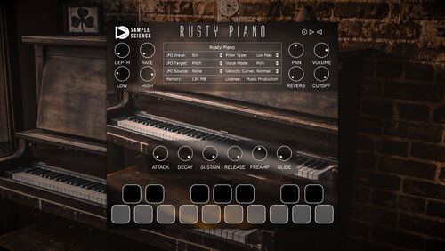 SampleScience Rusty Piano - бесплатный плагин виртуальных инструментов для Mac и Windows