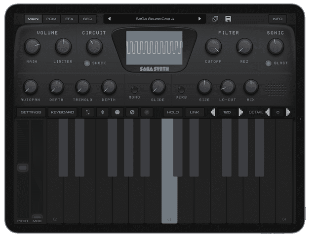 Audiokit Saga Synth - новый 16-битный синтезатор для iOS AUv3