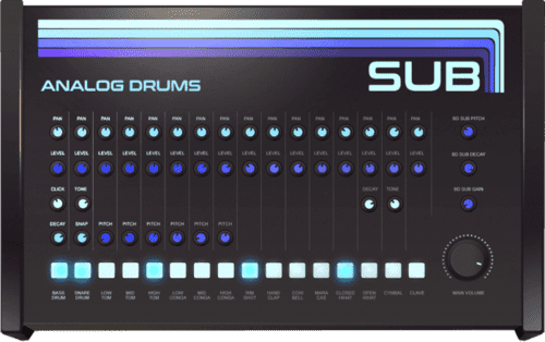 Sampleson SUB Analog Drums, бесплатный плагин для виртуальных драм-инструментов на основе чистого синтеза