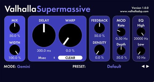 Бесплатный плагин ValhallaDSP Supermassive 1.2 добавляет два новых режима реверберации в стиле 80-х