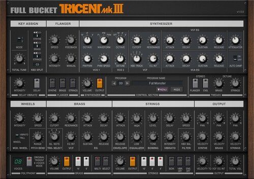Full Bucket Music выпустила Tricent Mk III - бесплатная эмуляция синтезатора Korg Trident для PC & Mac