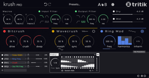 Tritik Audio представляет KrushPro, новый плагин с эффектом Deep Bit-Crusher для ПК и Mac