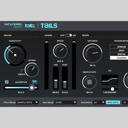 Unfiltered Audio Tails - креативная мерцающая реверберация с супергладкими хвостами реверберации