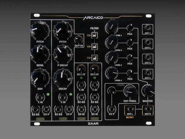 Arcaico Zaar - новый 4-голосный модуль аналогового перкуссионного синтезатора для Eurorack